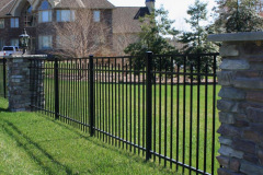 inexpensive horse fencing - Beautiful metal estate fencing with stone columns in Maryland